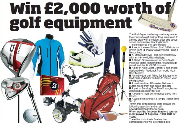 Win £2,000 Worth of Golf Equipment!