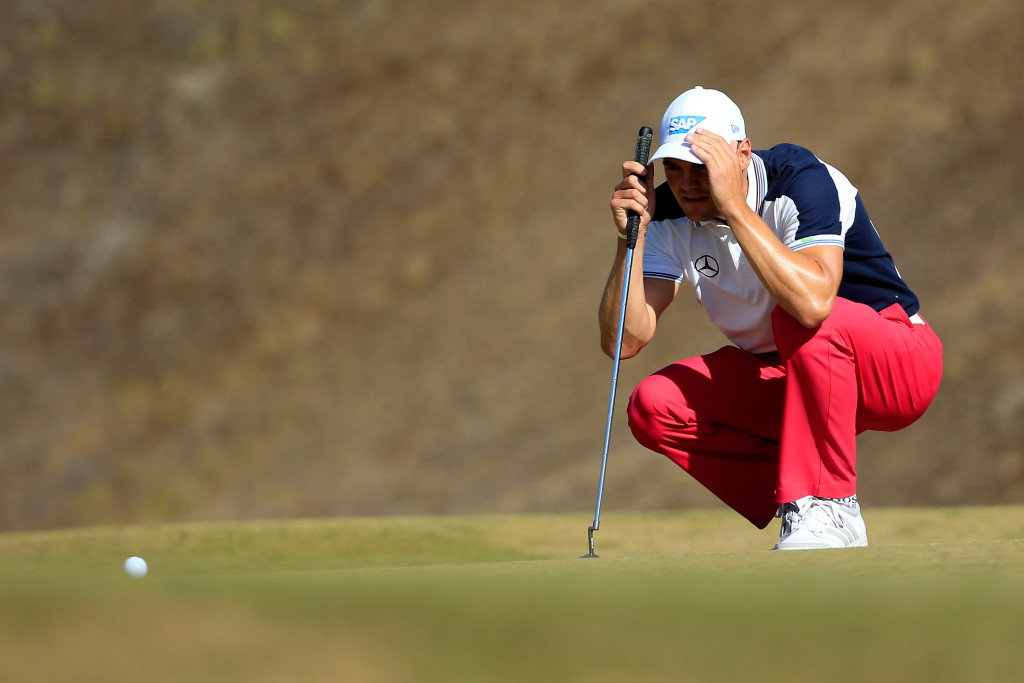UNIVERSITY PLACE, WA - JUNE 19:  Martin Kaymer of Germany lines up a putt on the ninth hole during the second round of the 115th U.S. Open Championship at Chambers Bay on June 19, 2015 in University Place, Washington.  (Photo by David Cannon/Getty Images)