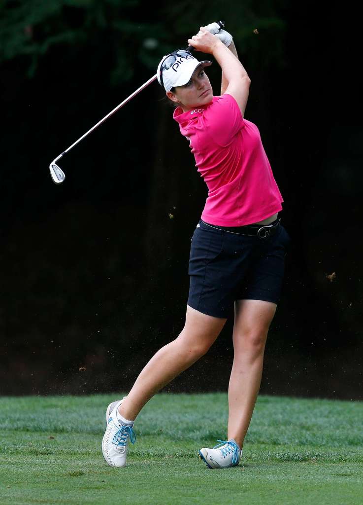 PORTLAND, OR - AUGUST 14: Caroline Mason of Germany hits on the 9th hole during the second round of the LPGA Cambia Portland Classic at Columbia Edgewater Country Club on August 14, 2015 in Portland, Oregon. (Photo by Jonathan Ferrey/Getty Images)