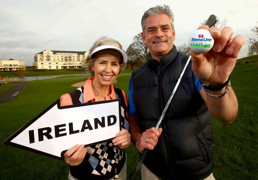 Two golfers, Carmel and David, get in some practice ahead of three prestigious open golf events in Ireland in 2016 run by golf break specialists, Club Choice Ireland and supported by Stena Line.  The Stena Line Senior Mixed Pairs from April 10  13, the Stena Line Seniors Open from May 22  26 and the Stena Line Ladies Classic from June 5  9, all take place at stunning locations in Ireland.  The bespoke golf packages start from £285pps and include accommodation, golf, Stena Line travel and other extras.   To book your place at one of the Stena Line Club Choice Ireland Events, or for more information, visit www.clubchoiceireland.com/events, call 0800 285 1490 or e-mail info@clubchoiceireland.com