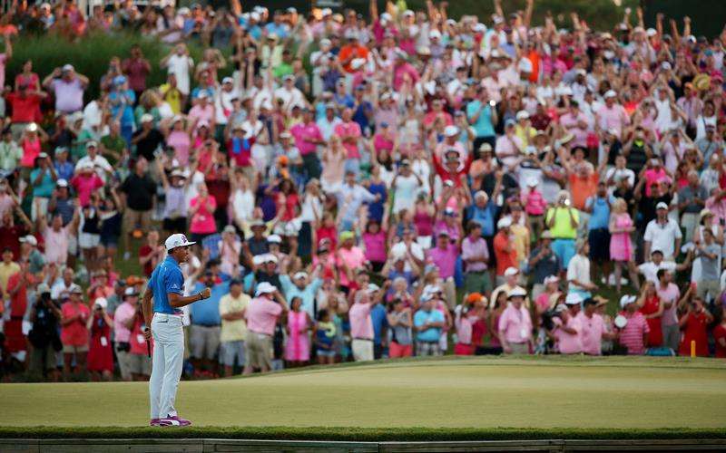 during the final round of THE PLAYERS Championship at the TPC Sawgrass Stadium course on May 10, 2015 in Ponte Vedra Beach, Florida.