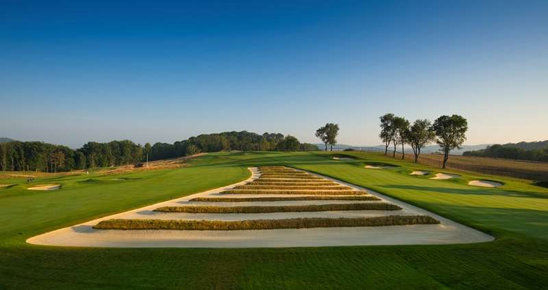 Say your prayers: The infamous Church Pews bunker that sits between the 3rd and 4th fairways (photo by Getty Images)