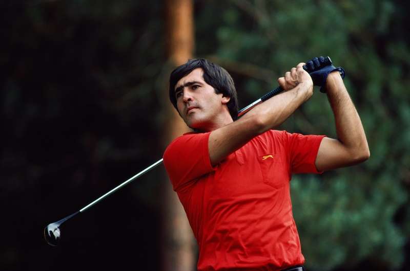 Old-school: Seve Ballesteros lets fly with an old persimmon wood when driving the ball was one of the toughest aspects of the game (photo by Getty Images)