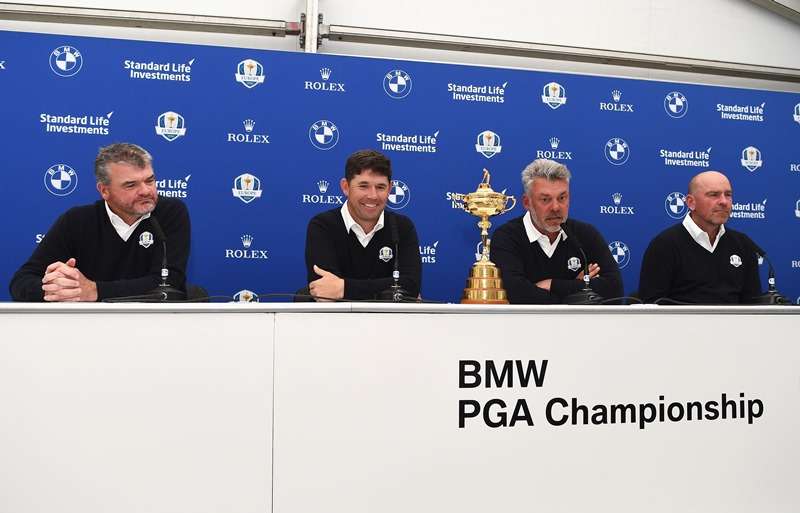 Cup veterans: Darren Clarke with his initial three European vice-captains (photo by Getty Images)