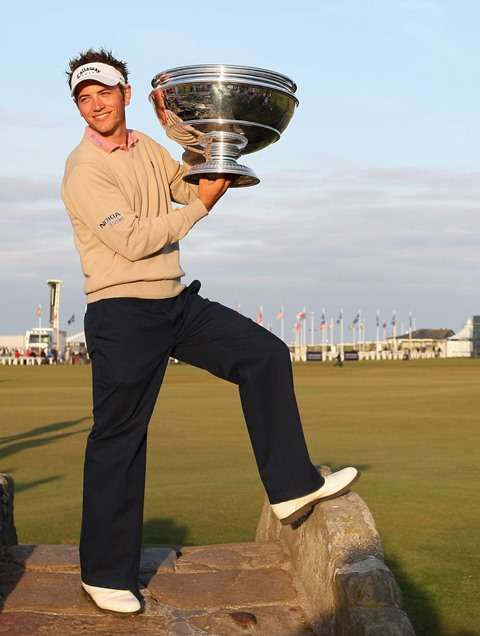 Trophy life: Dougherty celebrates winning the Dunhill Links Championship in 2007 (photo by Getty Images)