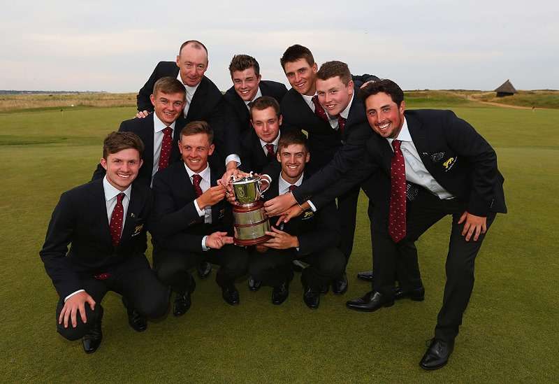 Hands on the trophy: GB&I retained the silverware with a draw (Photo by Getty Images)