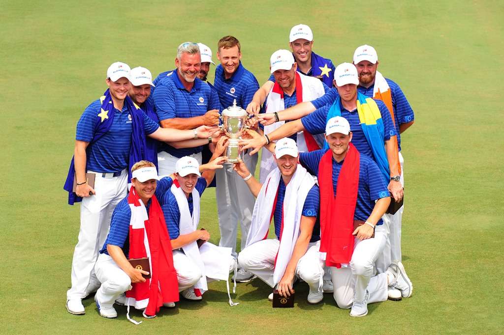 Triumph: Team Europe celebrate winning the EurAsia Cup in Kuala Lumpur (Photo by Getty Images)